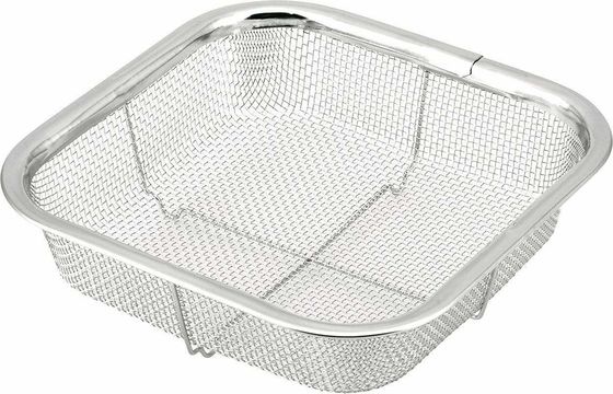 304 Stainless Steel Strainer Basket , Square Mesh Strainer Colander