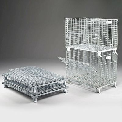 Heavy Duty 800kg Welded Wire Mesh Cage Stacking Collapsible Logistic Storage Metal