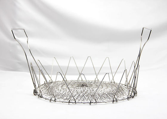 Stainless Steel Telescopic Folding Basket For Washing Fruits Vegetables Fried Food