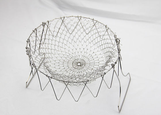 Stainless Steel Telescopic Folding Basket For Washing Fruits Vegetables Fried Food