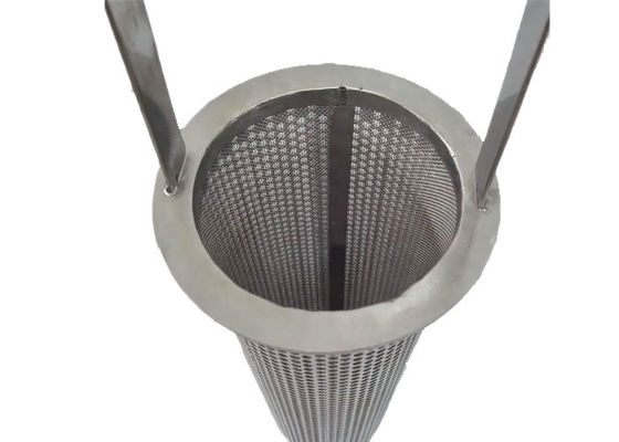 Stainless Steel Perforated Wire Mesh Filter Basket 10 20 30 Micron