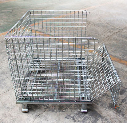 Foldable Hot Dip Galvanizing 2000kg Metal Pallet Containers